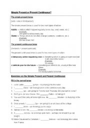 English Worksheet: Simple Present or Present Continuous?