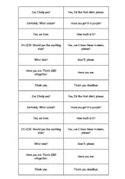 English Worksheet: Shopping role play - Matching activity 