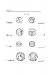 English worksheet: Coins