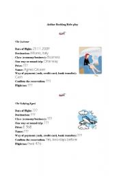 English worksheet: Airline Booking Role-play