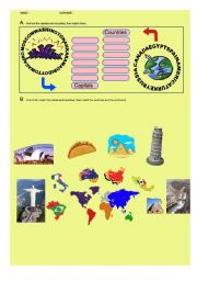 English Worksheet: Capitals & Countries