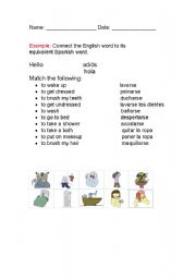 English Worksheet: Daily routines