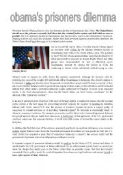 English Worksheet: Obama and Guantanamo
