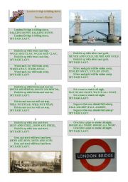 English Worksheet: london bridge is falling down - nursery rhymes