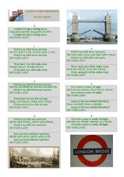 English Worksheet: london bridge is falling down - nursery rhymes