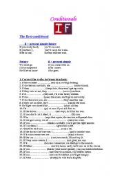 English Worksheet: First If Conditional 