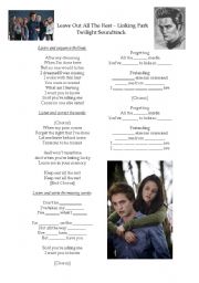 English Worksheet: Leave Out All The Rest - Twilight Soundtrack