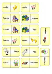English Worksheet: easter dominos with words and pictures