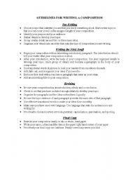 English worksheet: GUIDELINES FOR WRITING A COMPOSITION