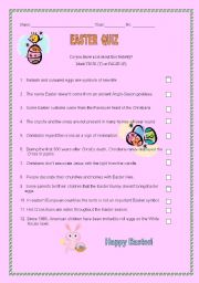 English worksheet: Easter Quiz