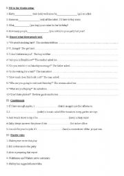 English Worksheet: CONDITIONALS-REPORTED SPEECH-PASSIVES