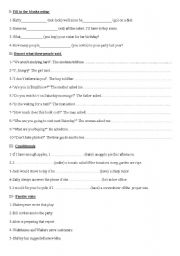 English worksheet: CONDITIONALS-REPORTED SPEECH-PASSIVES