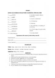 English Worksheet: dreams 