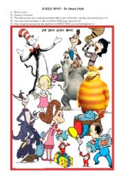 English Worksheet: Dr Seuss Guess Who