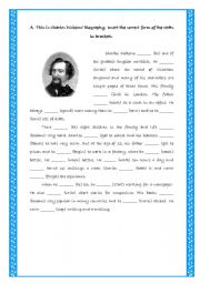 English Worksheet: Charles Dickens _ Past Simple