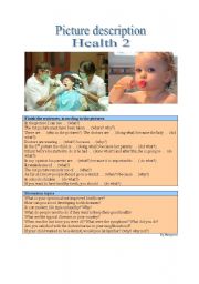 English Worksheet: Picture Description - Health 2