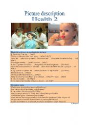 English Worksheet: Picture Description - Health 2