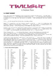 English Worksheet: Twilight 