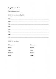 English Worksheet: English tests