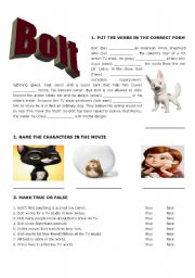 English Worksheet: Bolt