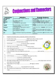 Because However Or But And So Unless Although Even Though Despite And Yet Conjunctions And Connectors 2 Pages Plus Key Esl Worksheet By Zoemorosini