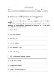 English worksheet: Test / worksheet
