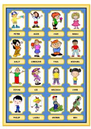 English Worksheet: WHO IS WHO? GAME (DESCRIBING WHAT PEOPLE ARE WEARING) PART 1