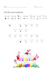 English Worksheet: Easter Secret Message