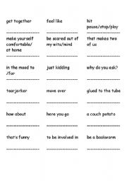 Couch Potato Idioms (matching game)