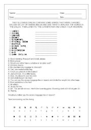 English worksheet: AT THE AIRPORT