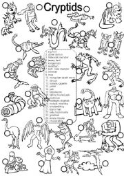 English Worksheet: Cryptids