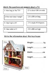English Worksheet: measurements