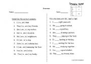 English worksheet: Grammar drills
