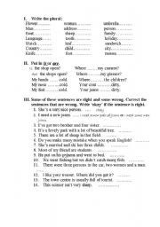 English Worksheet: Plural of nouns