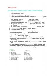 English Worksheet: The Future