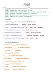 English worksheet: FOOD