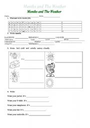 English Worksheet: Months and the weather