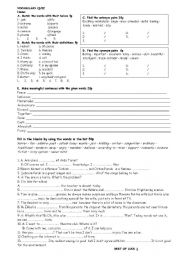 English Worksheet: vocabulary quiz