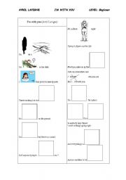 English Worksheet: Present Continuous with a song