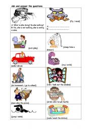 English Worksheet: Present Continuous Questions