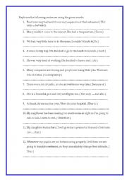 English Worksheet: Rephrase