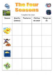 English Worksheet: The Four Seasons