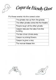 English Worksheet: PART 2 of Casper the Friendly Ghost in Ghost of the Town cartoon