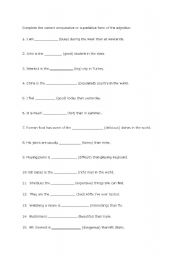 English Worksheet: Comparative superlative