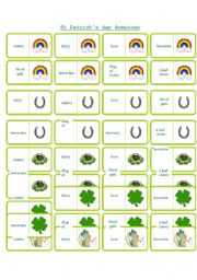 English Worksheet: St patricks dominoes