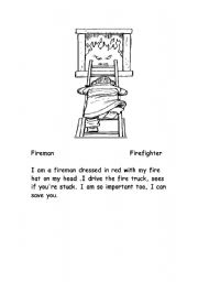 English Worksheet: fireman