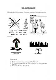 English worksheet: The environmet- handout for speakning