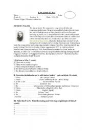 English worksheet: PAST TO - BE