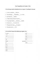 English worksheet: Past Simple Prepositions 
