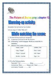 Video sheet: The Picture of Dorian Gray (very end, chapter 12) (2 pages : 1 page + key) (printer-friendly version)